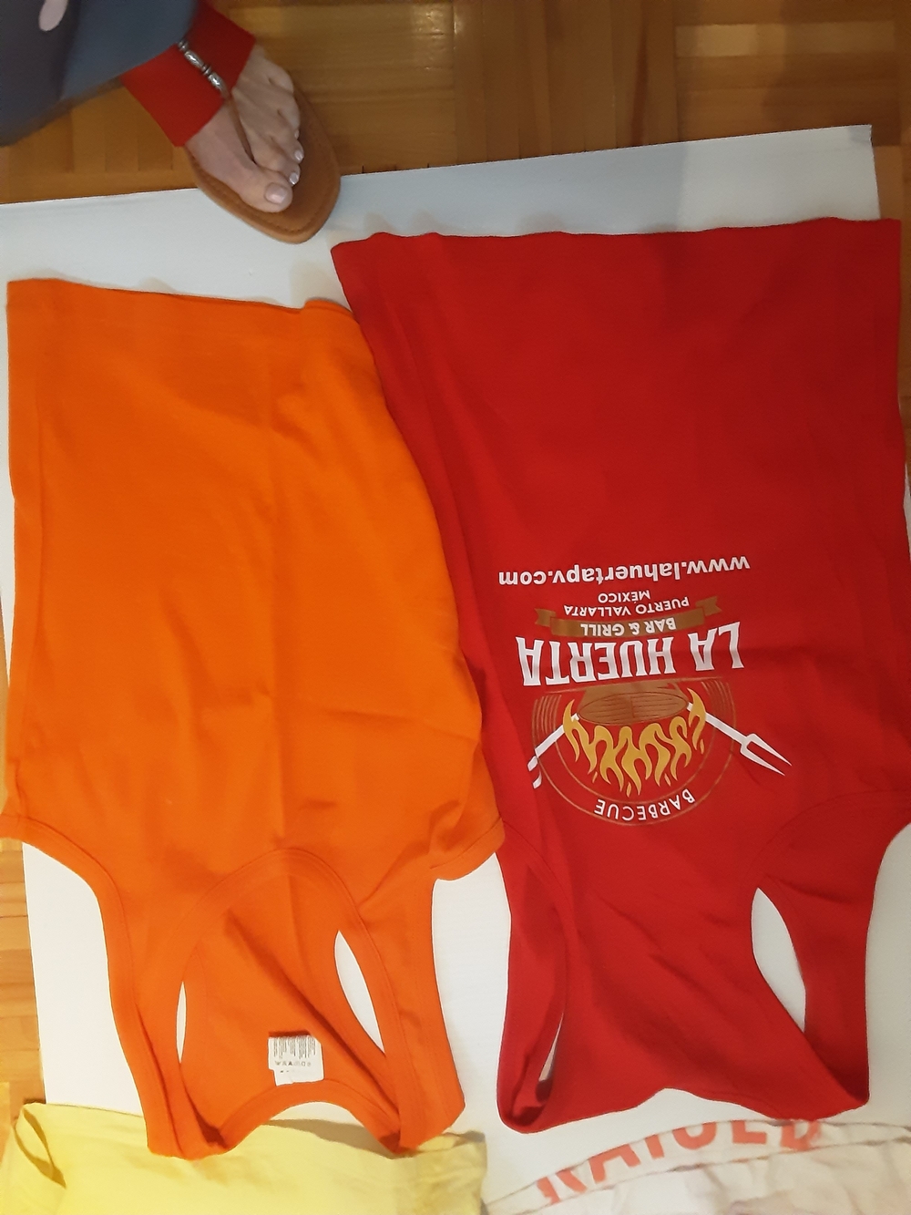 La Huerta Red Grill Tank Top & Bright Orange Tank Duo